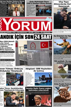 Ordu Yorum Gazetesi | Ordu'nun En Güncel Haber Gazetesi -30.03.2024 Manşeti