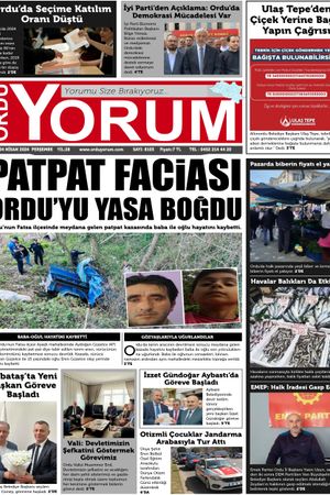 Ordu Yorum Gazetesi | Ordu'nun En Güncel Haber Gazetesi - 04.04.2024 Manşeti