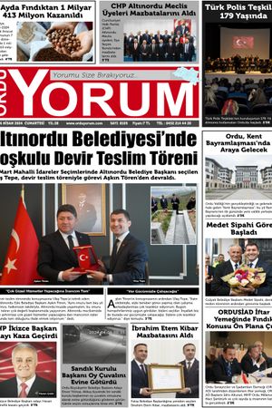 Ordu Yorum Gazetesi | Ordu'nun En Güncel Haber Gazetesi - 06.04.2024 Manşeti