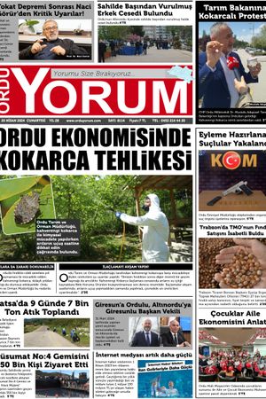 Ordu Yorum Gazetesi | Ordu'nun En Güncel Haber Gazetesi - 20.04.2024 Manşeti