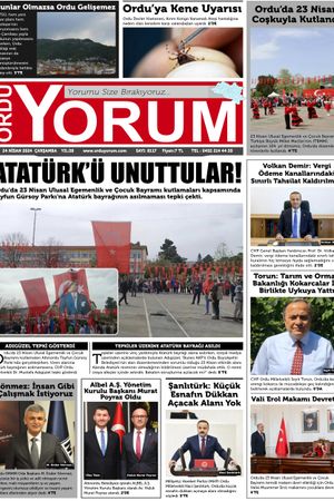 Ordu Yorum Gazetesi | Ordu'nun En Güncel Haber Gazetesi - 24.04.2024 Manşeti