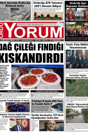 Ordu Yorum Gazetesi | Ordu'nun En Güncel Haber Gazetesi - 02.05.2024 Manşeti