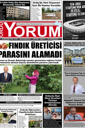 Ordu Yorum Gazetesi | Ordu'nun En Güncel Haber Gazetesi - 03.05.2024 Manşeti