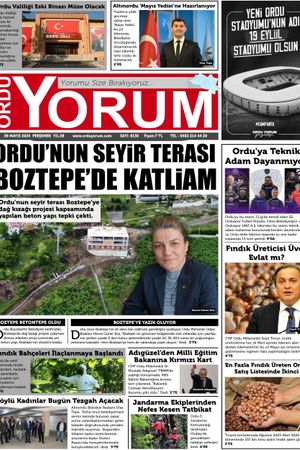 Ordu Yorum Gazetesi | Ordu'nun En Güncel Haber Gazetesi - 09.05.2024 Manşeti