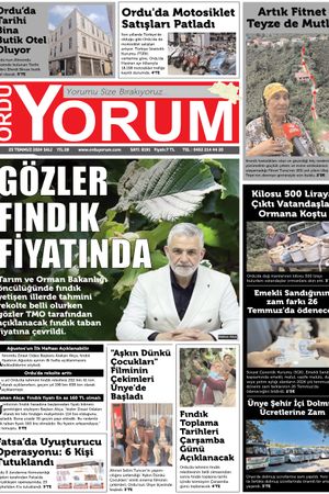 Ordu Yorum Gazetesi | Ordu'nun En Güncel Haber Gazetesi - 23.07.2024 Manşeti