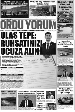 Ordu Yorum Gazetesi | Ordu'nun En Güncel Haber Gazetesi - 10.10.2024 Manşeti