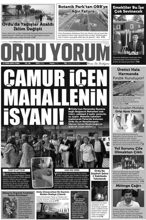 Ordu Yorum Gazetesi | Ordu'nun En Güncel Haber Gazetesi - 11.10.2024 Manşeti