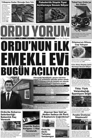 Ordu Yorum Gazetesi | Ordu'nun En Güncel Haber Gazetesi - 12.10.2024 Manşeti