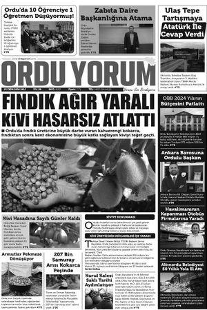 Ordu Yorum Gazetesi | Ordu'nun En Güncel Haber Gazetesi - 15.10.2024 Manşeti