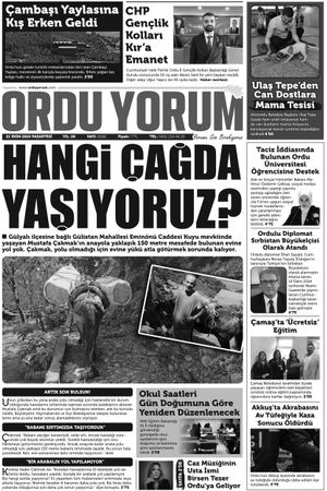 Ordu Yorum Gazetesi | Ordu'nun En Güncel Haber Gazetesi - 21.10.2024 Manşeti