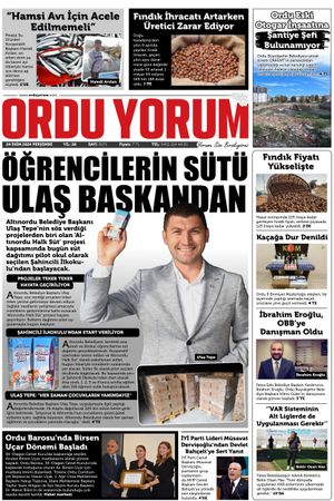 Ordu Yorum Gazetesi | Ordu'nun En Güncel Haber Gazetesi - 24.10.2024 Manşeti