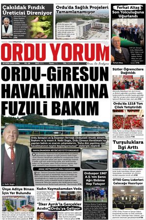 Ordu Yorum Gazetesi | Ordu'nun En Güncel Haber Gazetesi - 25.10.2024 Manşeti