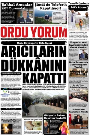 Ordu Yorum Gazetesi | Ordu'nun En Güncel Haber Gazetesi - 28.10.2024 Manşeti