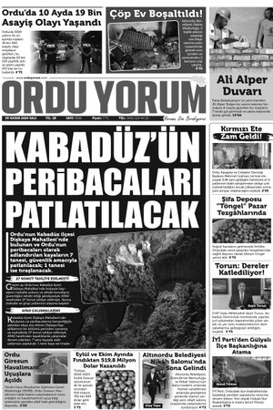 Ordu Yorum Gazetesi | Ordu'nun En Güncel Haber Gazetesi - 05.11.2024 Manşeti