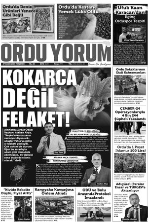 Ordu Yorum Gazetesi | Ordu'nun En Güncel Haber Gazetesi - 07.11.2024 Manşeti