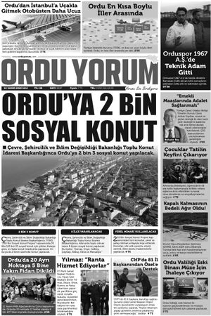 Ordu Yorum Gazetesi | Ordu'nun En Güncel Haber Gazetesi - 12.11.2024 Manşeti