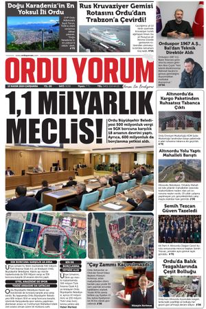 Ordu Yorum Gazetesi | Ordu'nun En Güncel Haber Gazetesi - 13.11.2024 Manşeti