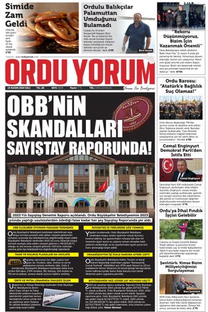 Ordu Yorum Gazetesi | Ordu'nun En Güncel Haber Gazetesi - 19.11.2024 Manşeti