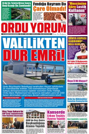 Ordu Yorum Gazetesi | Ordu'nun En Güncel Haber Gazetesi - 03.06.2026 Manşeti