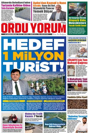Ordu Yorum Gazetesi | Ordu'nun En Güncel Haber Gazetesi - 09.06.2026 Manşeti