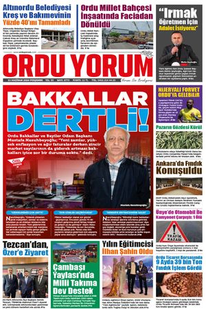 Ordu Yorum Gazetesi | Ordu'nun En Güncel Haber Gazetesi - 11.06.2026 Manşeti