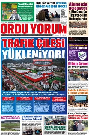 Ordu Yorum Gazetesi | Ordu'nun En Güncel Haber Gazetesi - 25.06.2026 Manşeti