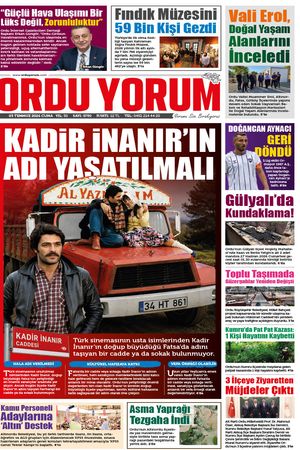 Ordu Yorum Gazetesi | Ordu'nun En Güncel Haber Gazetesi - 03.07.2026 Manşeti