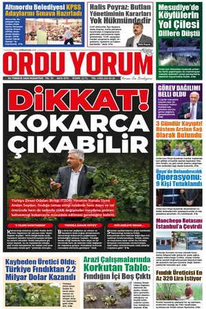 Ordu Yorum Gazetesi | Ordu'nun En Güncel Haber Gazetesi - 06.07.2026 Manşeti